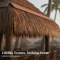 Fireproof Aluminum Straw Roofing Retardant Artificial Thatch Panel Realistic Appearance for Landscape Designers, Gazebo, Patios, Patio