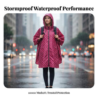 Waterproof Hooded Poncho Hooded Rain Poncho Compact Packable Rain Cape for Campers, Backpackers, Biking, Travel, Festivals