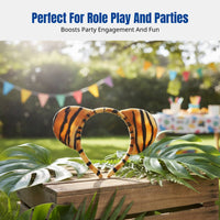 Party Children Tiger Ear Headband, Animal Costume, Soft Plush for Role Play