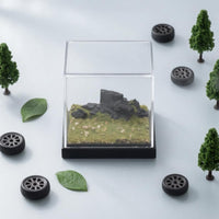 Grassland Diorama Pebbled Terrain Vehicle Model Diorama Desk Decoration Model Vehicle Display for Collector Shelf