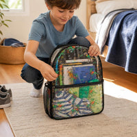 Kids Cartoon Print Transparent PVC Backpack for School and Casual Use