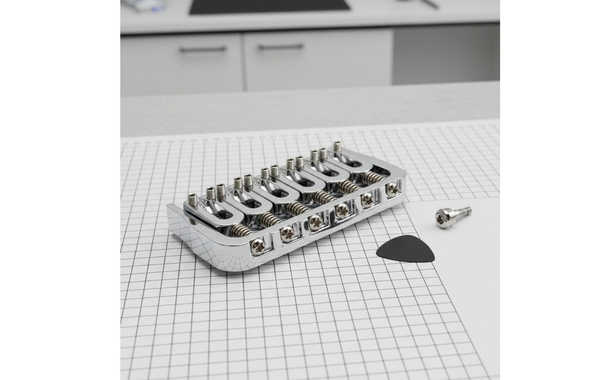 Rotating Saddle Fixed Bridge Long-Lasting Zinc Alloy Rotating Saddle Guitar Bridge Includes Mounting Hardware for Luthiers