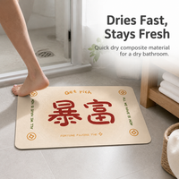 Cartoon Absorbent Non-Slip Bathroom Mat Quick Dry Floor Mat for Home Toilet and Bathroom Entrance