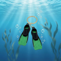 Diving Fins Keychain Textured Mini Swim Fin Key Chain Swim Flippers Key Loop Cute Keychain with Mini Fins Compact for Divers