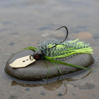Bladed Jig Stainless Steel Bladed Chatter  Lure Realistic 3D Eyes Vibrating Jig for Bass Anglers