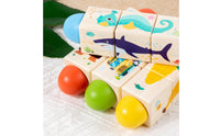 Wooden Twist Cube Sensory Twist Block Puzzle Twisting Cube Compact Picture Matching Toy Lightweight for Toddlers, Travel