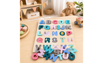 Wooden Letter Board Educational Wooden ABC Puzzle Early Learning for Young Children, Playroom
