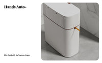 Drawstring Automatic-Sealing Trash Can Large Capacity Wall Mounted Garbage Bin Slim Lidded Trash Can Water Resistant Push Button