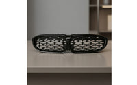 Glossy Black Car Grille with Mesh Insert ABS Front Grille Mesh Long-Lasting Painted