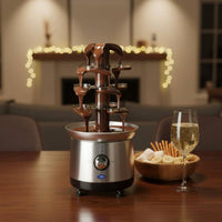 Double Controls 4-Tier Chocolate Fountain Easy to Clean Electric Chocolate Fondue Fountain Multi-Functional for Parties, Weddings, Buffets