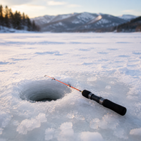 Panfish Ice Rod, Carbon Fiber Composite Ice Fishing Rod, Soft Action Winter River Fishing Pole, Sensitive Lightweight Rod