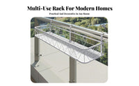 Space-Saving Hanging Railing Planter Easy Installation Balcony Shelf Anti-Rust Plant Holder Sturdy Construction for Apartment Dwellers, Home Decorators, residents, Windowsill, Fence, Patio, Porch