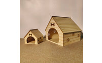 Miniature Dog House Paw-Print Dollhouse Doghouse Compact Wooden Pet House Prop for Photographers