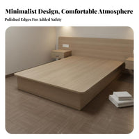 Heavy-Duty Construction Modern Hotel Room Furniture Set Bedside Storage Upholstered Headboard Bed Minimalist Design Platform Bed with Panel Headboard for Innkeepers, Property Managers, Inn, Guest House, Rental Apartment