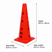 2 Pack 48cm PE Sports Cones, Customizable Marker Cones for Football Coaches, Stackable Agility, Outdoor Use