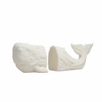 2 Pieces Nordic Design Marine Creature Bookend Creative Gift Abstract Marine Creature Statue for Pale Ice Workers, Home Decorators