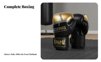 Hook and Loop Closure Boxing Gloves Long-Lasting PU Leather Boxing Training Gloves Wide Wrist Support Sparring Mitts Shock Absorbing for Children, Women, Beginners, Home Workout