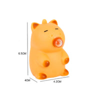 Orange-Yellow Bubble-Blowing Capybara Toy Soft Rubber Capybara Fidget Toy Small Sensory Product Rounded