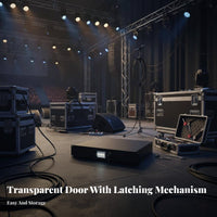 Rack-Mountable Wheeled Equipment Case Reinforced Corners Wheeled Sound System Cabinet Heavy-Duty Safeguarding Container Secure Latch for Audio Engineers, Event Technicians, Musicians, Live Performances, Concert Venues, on Location, Theaters