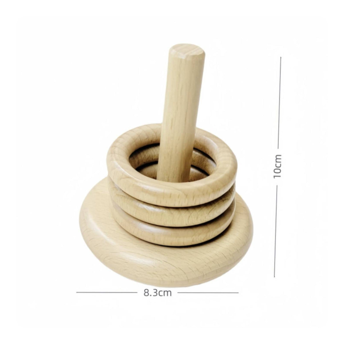 Wooden Disc Stacker Educational Disc Stacker Stacking Toy Natural Toy with Wooden Rings Smooth for Toddlers, Playroom, Nursery
