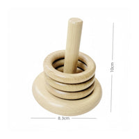 Wooden Disc Stacker Educational Disc Stacker Stacking Toy Natural Toy with Wooden Rings Smooth for Toddlers, Playroom, Nursery