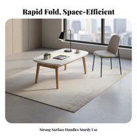 Portable Foldable Rectangular Table Easy Storage Household Furniture Compact Design Floor Desk Sturdy Construction for Apartment Dwellers, People in Small Homes, Student Dormitory, Outdoor, Living Room, Bedroom