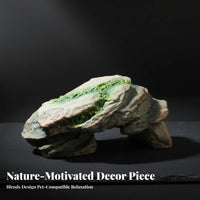 Turtle Basking Perch Realistic Stone Appearance Reptile Cave Easy to Clean Tortoise Resting Rock for Turtles, Small Reptiles