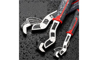 2 Pieces High Force Self Locking Wrench Single-Handed Operation Wide Jaw Adjustable Wrench Heavy-Duty Multifunctional Spanner Ergonomic Handle