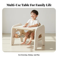 Rounded Corners Adjustable Kids Table and Chair Set Ergonomic Design Toddler Study Desk with Storage Material Multifunctional Play Table Set Stable Load-Bearing for Toddlers, Preschoolers, Parents, Playroom, Bedroom, Nursery, Classroom