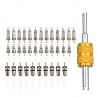 36 Pieces Car Air Conditioning Valve Core Accessories with Remover Tool Car Air Conditioning Valve Core Accessories Refrigeration for Garage