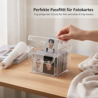 Kpop Photocard Postcard Storage Box with Card Sleeves and Stickers