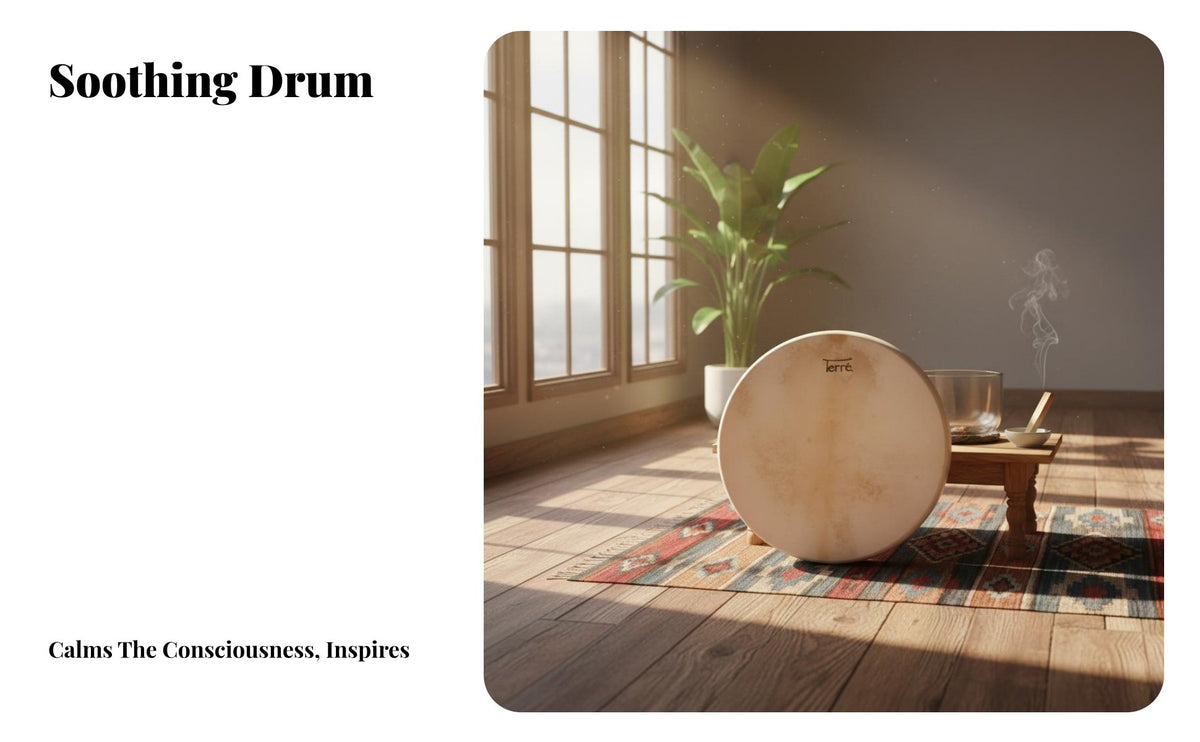 Handmade Shamanic Frame Drum Handmade Percussion Instrument Meditation Aid Deep Powerful Sound for Music Therapists, Essenceual Practitiindividualrs, Musicians, Mindful Movement Practice Studios, Live Performances, Parties & Events, Home Decoration
