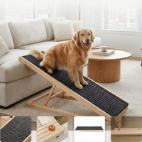 Textured Pet Ramp Ladder Sturdy Wood Pet Aid for Climbing