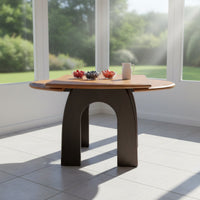 French Vintage Design Ash Wood Dining Table Chairs Scratch Resistant Solid Wood Dining Set for Small Apartment Dwellers, Kitchen