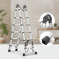 Telescopic Ladder with Anti-Slip Feet Multifunction A-Shaped Ladder Ladder Versatile for Homeowners, Home Repairs, Overhead Work, Warehouse