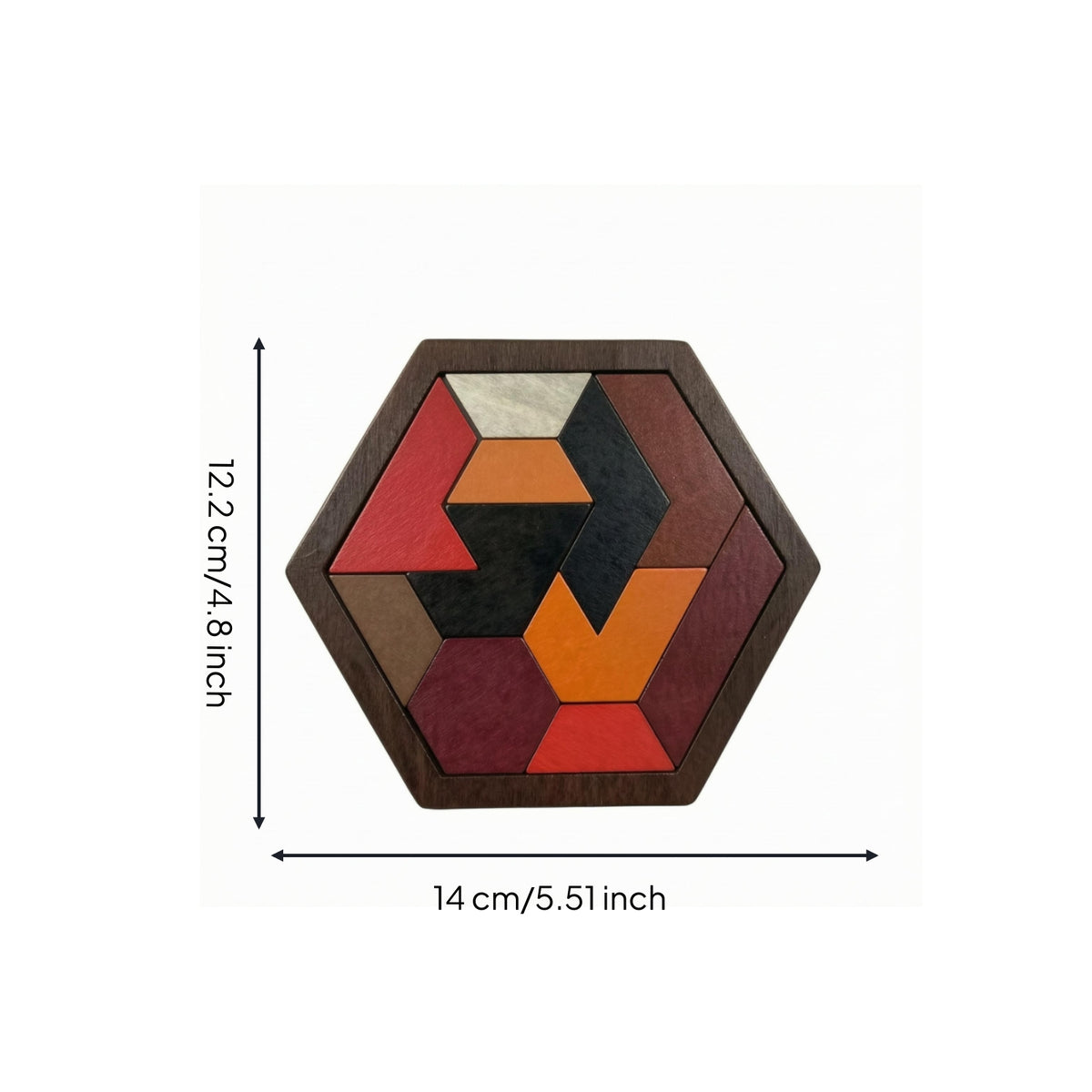 Hexagonal Hexagon Puzzle Interlocking Wooden Reasoning Puzzle Layered Educational Toy Tabletop