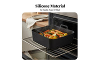 Foldable Silicone Pot Non Foldable Silicone Pot with Lid Food-Grade Air Fryer Accessory for Home Cooks, Kitchen, Steaming, Refrigerator