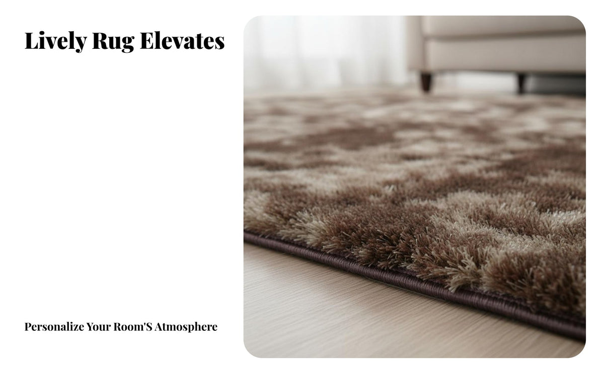 Non-Slip Luxuriously Soft Bedroom Carpet Easy to Clean Shaggy Luxuriously Soft Rug Washable Soft Pile Carpet Shed Resistant for Teenagers, Homeowners, Adults, Living Room, Bedside, Bay Window, Under Coffee Table