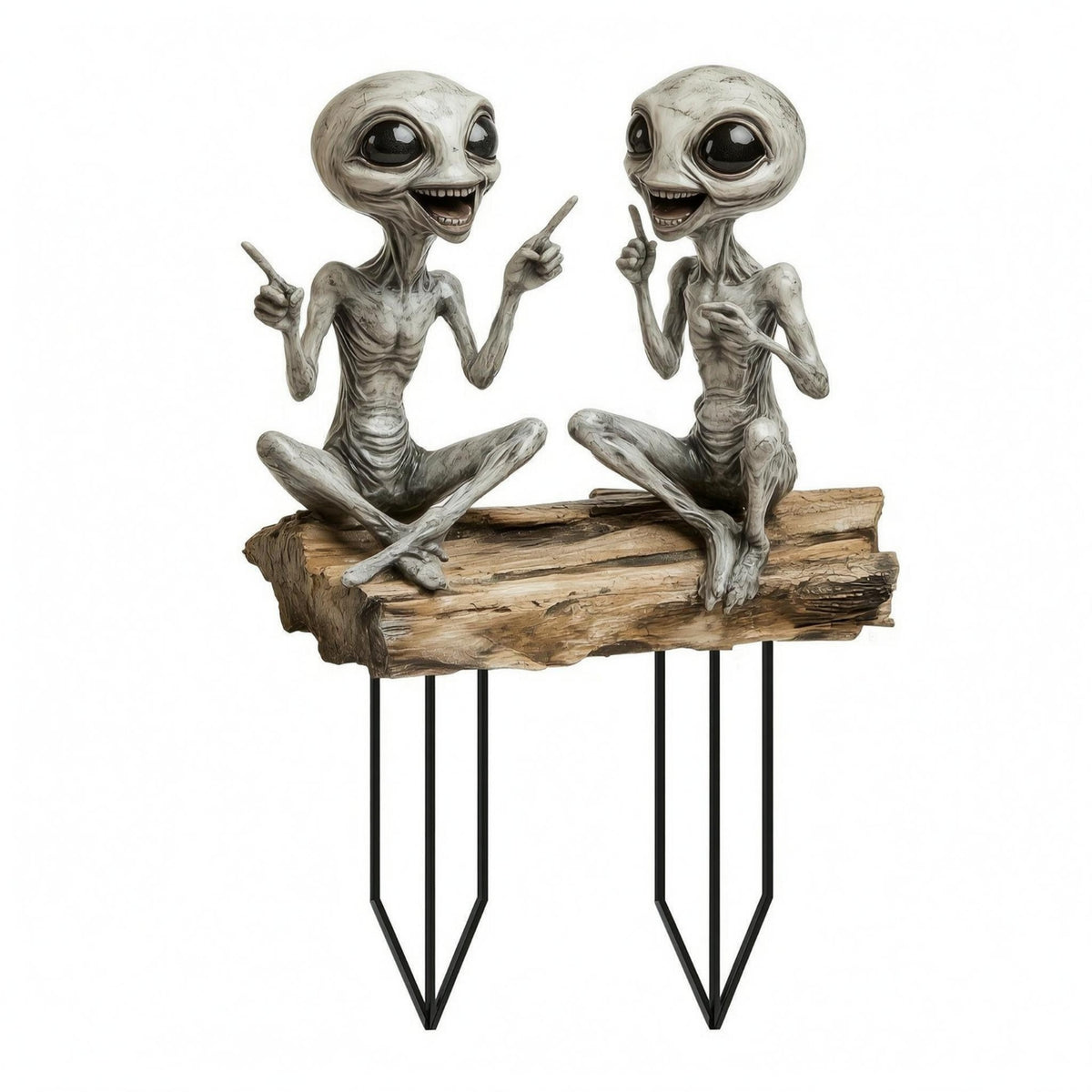 Alien Garden Stake 2D Flat Acrylic Garden Stake Alien Figure Ornament Metal Stakes for Flower Pots, Indoor Plant Displays