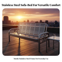 Foldable Design Fold-foldable Sleeper Bench Space-Saving Multi-Configuration Foam Mattress Easy to Convert Sofa Bed Thick Padding for Apartment Dwellers, Homeowners, Living Room, Small Spaces, Waiting Area, RV / recreational vehicle