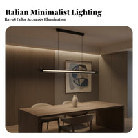 Adjustable Height Linear Hanging Light Adjust Mable Modern Dining Table Light High Color Rendering LED Bar Chandelier Wireless Controller Control for Homeowners, Interior Designers, Business Owners, Restaurant, Office