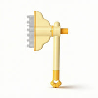 Pet Grooming Comb with Rotating Head Deshedding Self-Cleaning Brush Slicker Brush with Release Button Handheld Detangling