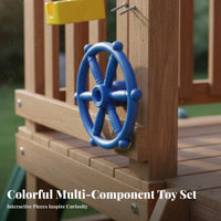 Play Telescope Colorful Playhouse Toy Rounded Corners Toy Pirate Ship Wheel for Treehouse, Climbing Frame