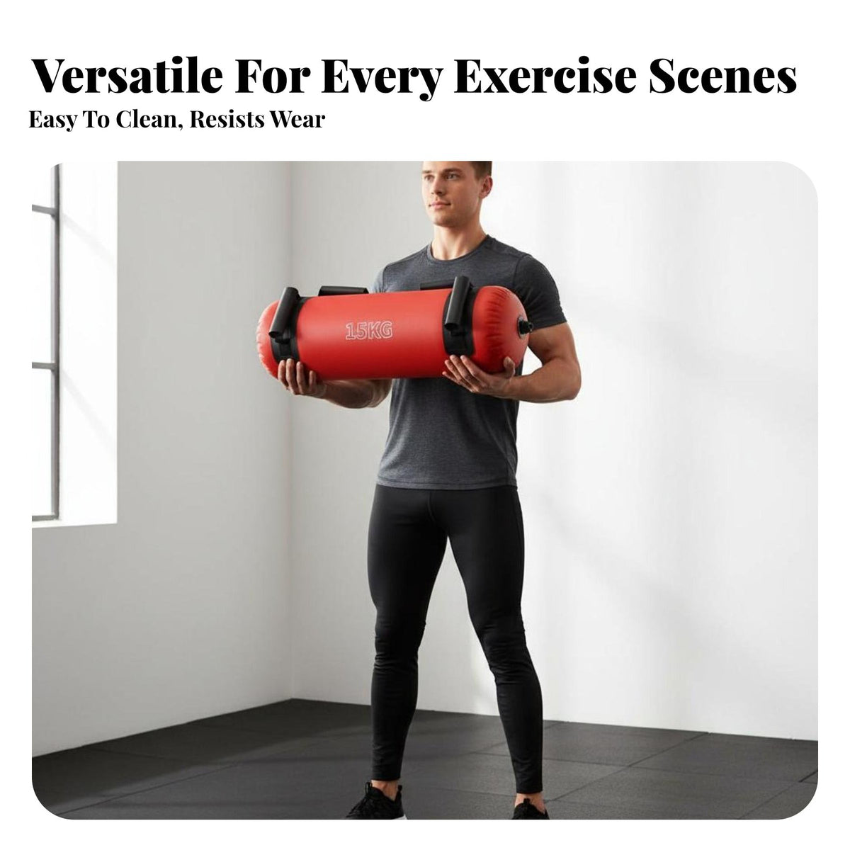 Leak-Proof Design Water Filled Fitness Bag Leakproof Water Filled Weight Bag Easy to Set up Portable Fitness Sandbag Dynamic Resistance for Home Gym Users, Athletes, Beginners, Travel, Outdoor