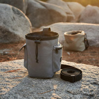 Cylindrical Chalk Bag with Pockets Drawstring Chalk Bag with Pockets Zippered for Climbing