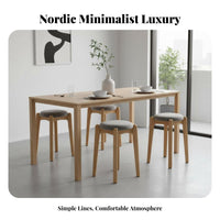 Stackable Rectangular Wooden Stool Nordic Design Backless Square Seat Modern Minimalist Small Bench Space-Saving for Homeowners, Apartment Dwellers, Decorators, Living Room, Kitchen, Bedroom, Entryway
