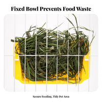 Easy to Install External Enclosure Hay Manger Reduces Waste Enclosure Mounted Hay Rack Long-Lasting Small Pet Food Manger Chew Resistant for Rabbits, Guinea Pigs, Chinchillas