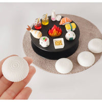 13 Pieces Miniature Hearth Scene Detailed Miniature Dining Set with Mat Realistic Miniatures for Hobbyists, Photo Props