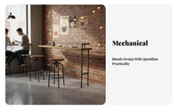 Warehouse Bar Table High Top Narrow Counter-Height Table Set Space-Saving Design Tall Dining Furniture for Apartment Dwellers, Balcony, Kitchen