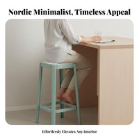 Minimalist Design Stackable Counter Stool with Backrest Easy Maintenance Bar Chair Sturdy Frame Household Furniture single-Piece Molding for Homeowners, Restaurant Owners, Adults, Coffee Shop, Bistro, Kitchen, Reception Area